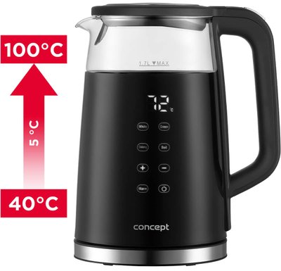 Електричний чайник швидкісного кип'ятіння із регулюванням температури 1.7 л Concept RK4100 rk4100 фото