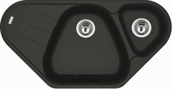 Кухонна мийка Franke Antea AZG 661-E (114.0499.223) гранітна - врізна - кутова - колір Онікс 114.0499.223 фото