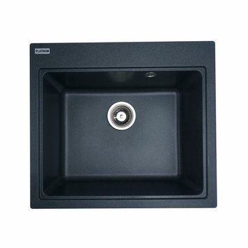 Гранітна мийка для кухні Platinum 5852 VESTA матова Антрацит 000027537 фото