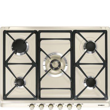Газова варильна поверхня Smeg SR775PO Cortina, 70 см, кремова Smeg SR775PO фото