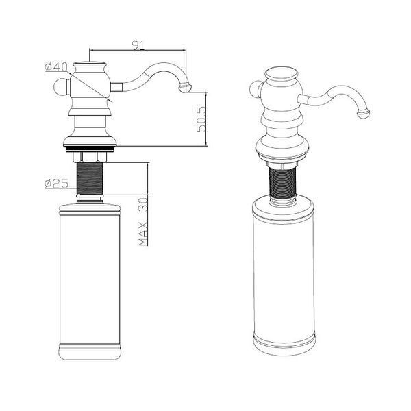 FASD 30 Inox Antigue (дозатор для мила) 8241.402.0147 фото