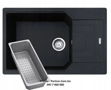 Кухонна мийка Franke Urban UBG 611-78 XL (114.0701.799) гранітна - врізна - оборотна - колір Онікс - (пластиковий коландер у комлекті) 114.0701.799 фото