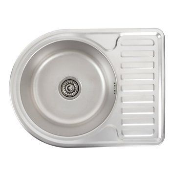 Кухонна мийка з нержавіючої сталі Platinum ДЕКОР 5844 (0,8/180 мм) 000018185 фото