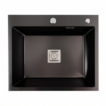 Кухонна мийка Platinum Handmade 60*50 (600x500x230 мм) PVD чорна HSB 000037019 фото