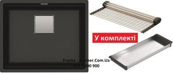 Кухонна мийка Franke KUBUS 2 KNG 110-52 (125.0631.518) гранітна - монтаж під стільницю - колір Чорний матовий - (коландер та килимок Rollmat у комплекті) 125.0631.518 фото