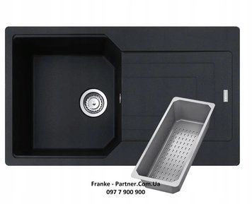 Кухонна мийка Franke Urban UBG 611-78 (114.0701.804) гранітна - врізна - оборотна - колір Онікс - (пластиковий коландер у комлекті) 114.0701.804 фото
