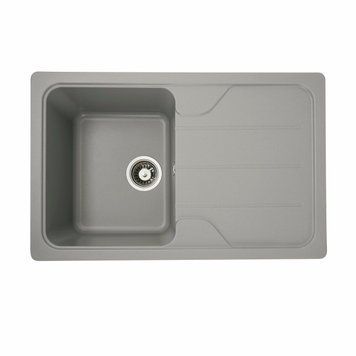 Гранітна мийка для кухні Platinum 7850 VERONA матова Сірий металік 000025158 фото