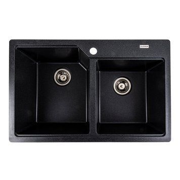 Гранітна мийка для кухні Platinum 7850 HARMONY матовий Карбон 000039272 фото