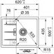 Кухонна мийка Franke Centro CNG 611-62 (114.0630.418) гранітна - врізна - оборотна - колір Чорний матовий - Архів 114.0630.418 фото 2