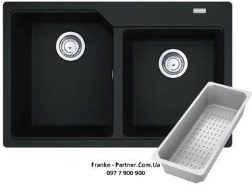 Кухонна мийка Franke Urban UBG 620-78 (114.0701.790) гранітна - врізна - колір Онікс - (пластиковий коландер у комлекті) 114.0701.790 фото
