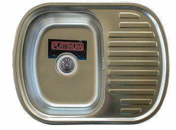 Кухонна мийка з нержавіючої сталі Platinum ДЕКОР 6349 (0,8/180 мм) 000027125 фото
