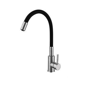 Змішувач для кухні Lidz Aria 015F3 з гнучким ізливом (k35) LDARI015F3BLA43364 Black SD00049487 фото