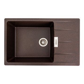 Гранітна мийка для кухні Platinum 7850 ROMA матова (шоколад) 7850_ROMA mat_Chocolate фото
