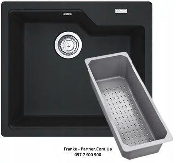 Кухонна мийка Franke Urban UBG 610-56 (114.0701.787) гранітна - врізна - колір Чорний матовий - (пластиковий коландер у комлекті) 114.0701.787 фото