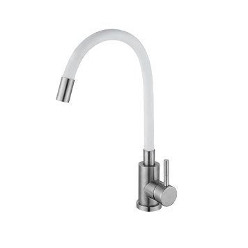 Змішувач для кухні Lidz Aria 015F3 з гнучким ізливом (k35) LDARI015F3WHI43362 White SD00049485 фото
