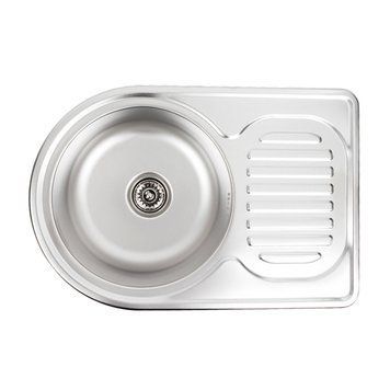Кухонна мийка з нержавіючої сталі Platinum ДЕКОР 6745 (0,8/180 мм) 000007030 фото