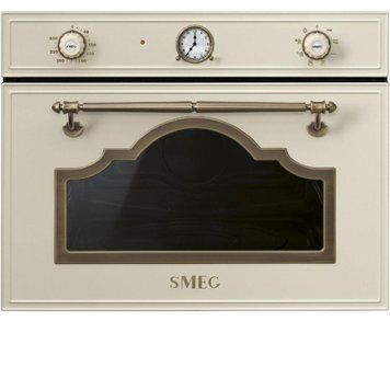 Вбудовувана компактна духова шафа з мікрохвилями Smeg SF4750MPO Cortina, кремова, 40 л Smeg SF4750MPO фото