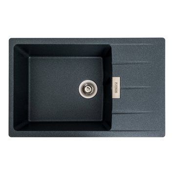 Гранітна мийка для кухні Platinum 7850 ROMA матова (антрацит) 000038096 фото