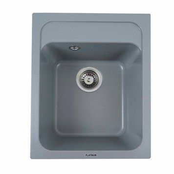 Гранітна мийка для кухні Platinum 4050 KORRADO матова Сірий металік 000025142 фото
