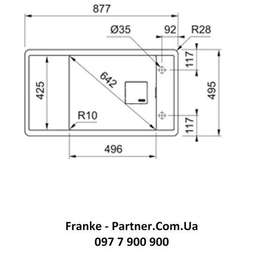 Кухонна мийка Franke Fresno FSG 611 (114.0652.619) гранітна - врізна - оборотна - колір Онікс 114.0652.619 фото