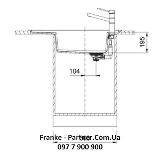 Кухонна мийка Franke Fresno FSG 611 (114.0652.619) гранітна - врізна - оборотна - колір Онікс 114.0652.619 фото