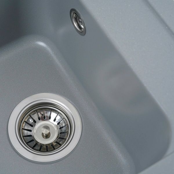 Гранітна мийка для кухні Platinum 4050 KORRADO матова Сірий металік 000025142 фото