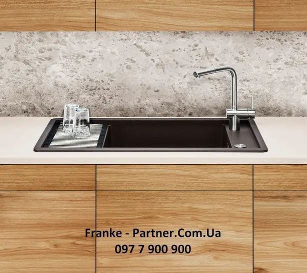 Кухонна мийка Franke Fresno FSG 611 (114.0652.619) гранітна - врізна - оборотна - колір Онікс 114.0652.619 фото
