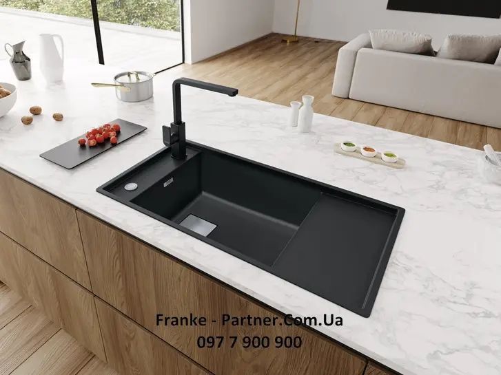 Кухонна мийка Franke Fresno FSG 611 (114.0652.619) гранітна - врізна - оборотна - колір Онікс 114.0652.619 фото