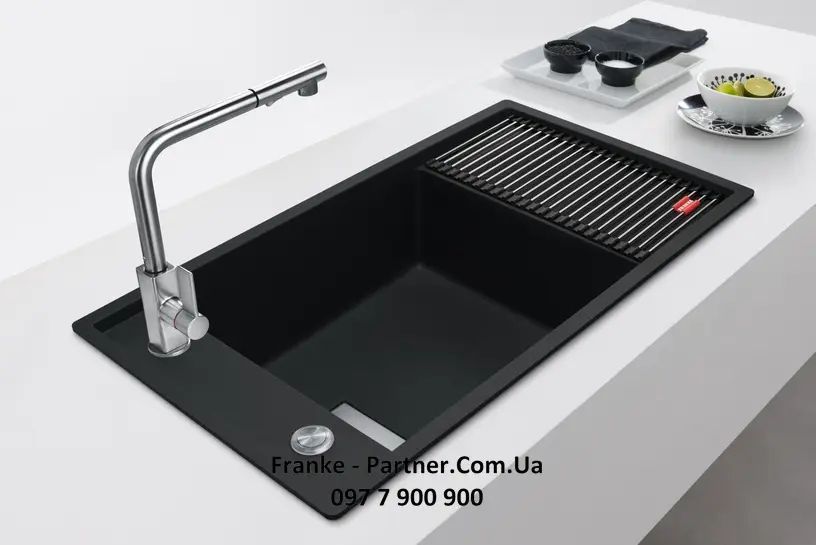 Кухонна мийка Franke Fresno FSG 611 (114.0652.619) гранітна - врізна - оборотна - колір Онікс 114.0652.619 фото