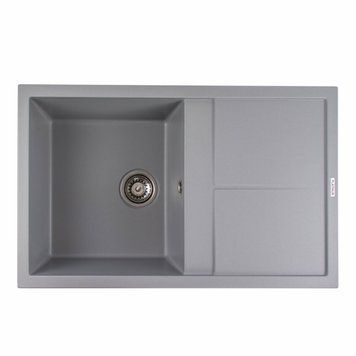 Гранітна мийка для кухні Platinum 7950 Selena матова Сірий металік 000034929 фото