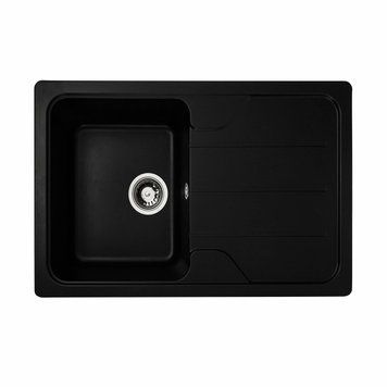 Гранітна мийка для кухні Platinum 7850 VERONA матова Чорна 000025161 фото