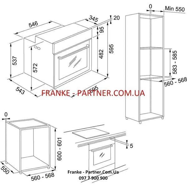Духова шафа піролітична Franke Mythos FMY 98 P BK (116.0606.102) скло, колір чорний 116.0606.102 фото