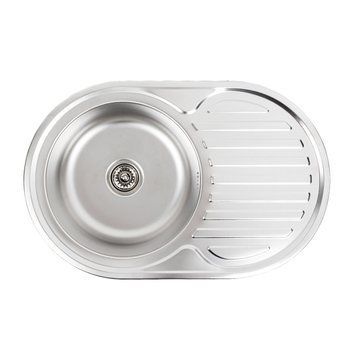 Кухонна мийка з нержавіючої сталі Platinum ДЕКОР 7750 (0,8/180 мм) 000000487 фото