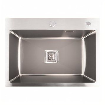 Кухонна мийка Platinum Handmade HSB 580х430х220 (квадратний сифон,3.0/1.0) 000036116 фото