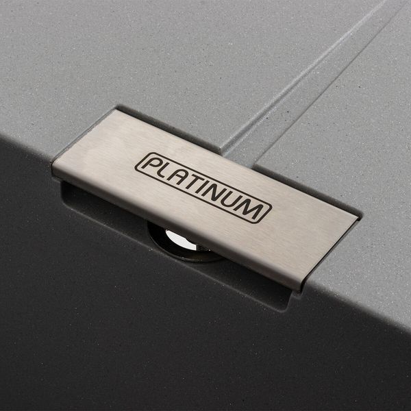 Гранітна мийка для кухні Platinum 6250 ZIRKONE матовий сірий металік 000040792 фото