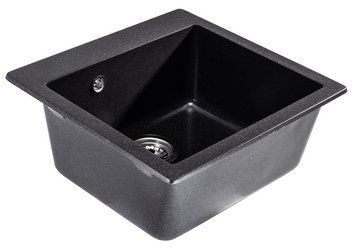 Квадратна гранітна кухонна мийка на дві чаші Sink Quality FERRUM 1К50 Графіт 2085395639 фото