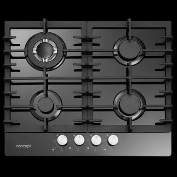 Газова варильна поверхня 60 cm загартоване скло Concept PDV7260bc BLACK pdv7260bc фото