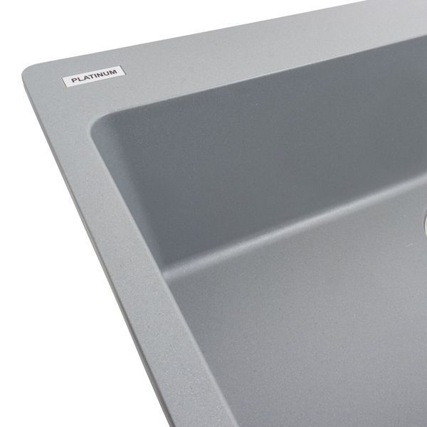 Гранітна мийка для кухні Platinum 7850 Bogema матова (сірий металік) 000038085 фото