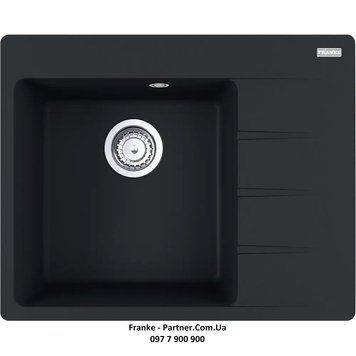 Кухонна мийка Franke Centro CNG 611-62 TL (114.0630.458) гранітна - врізна - крило праворуч - колір Чорний матовий 114.0630.458 фото
