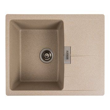 Гранітна мийка для кухні Platinum 6250 ZIRKONE матовий сафарі 000040790 фото