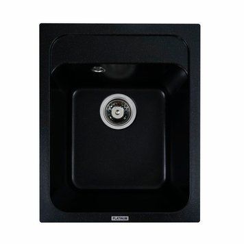 Гранітна мийка для кухні Platinum 4050 KORRADO матова Чорний металік 000025146 фото