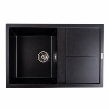 Гранітна мийка для кухні Platinum 7950 Selena матова Чорний металік 000034934 фото