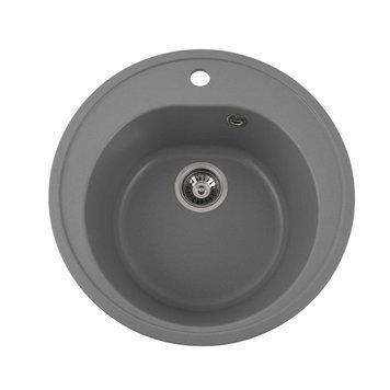Гранітна мийка для кухні Platinum 510 LUNA матова Сірий металік 000025062 фото