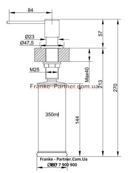 Дозатор для мила Franke SIRIUS (112.0622.818) Білий 112.0622.818 фото