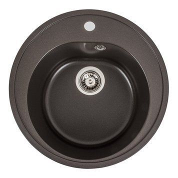Гранітна мийка для кухні Platinum 510 LUNA матова Темна скеля 000039607 фото