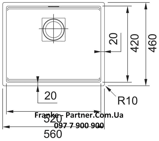 Кухонна мийка Franke KUBUS 2 KNG 110-52 (125.0517.041) гранітна - монтаж під стільницю - колір Сахара - (коландер та килимок Rollmat у комплекті) 125.0517.041 фото