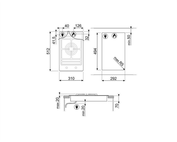 Варильна поверхня Smeg PGF31G2 газова Smeg PGF31G2 фото
