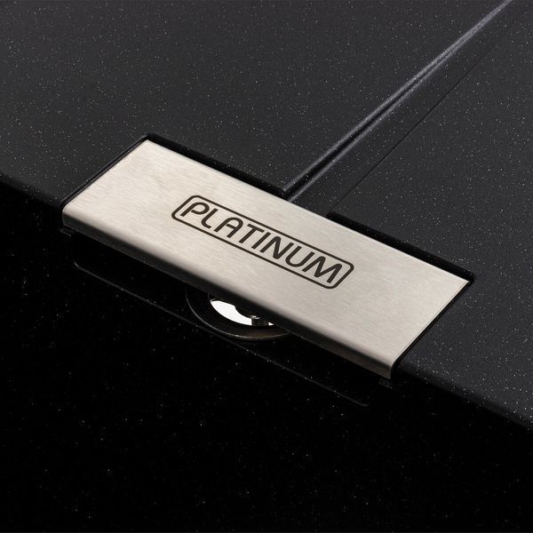 Гранітна мийка для кухні Platinum 6250 ZIRKONE матовий чорний металік 000040799 фото