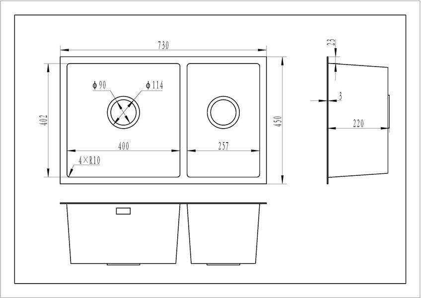 Oder 7322 Inox: кухонна мийка Gunter & Hauer (73x45 см) Oder7322Inox фото