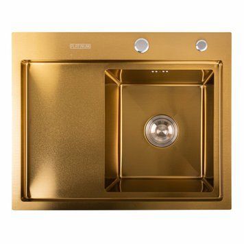 Кухонна мийка Platinum Handmade PVD мідна 580x480x220 R (3,0/1,5 мм корзина та дозатор в комплекті) 000031244 фото